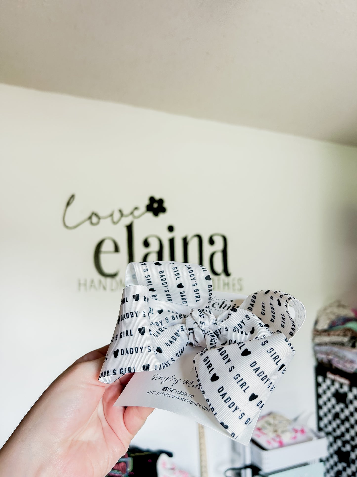 daddy’s girl ribbon bow