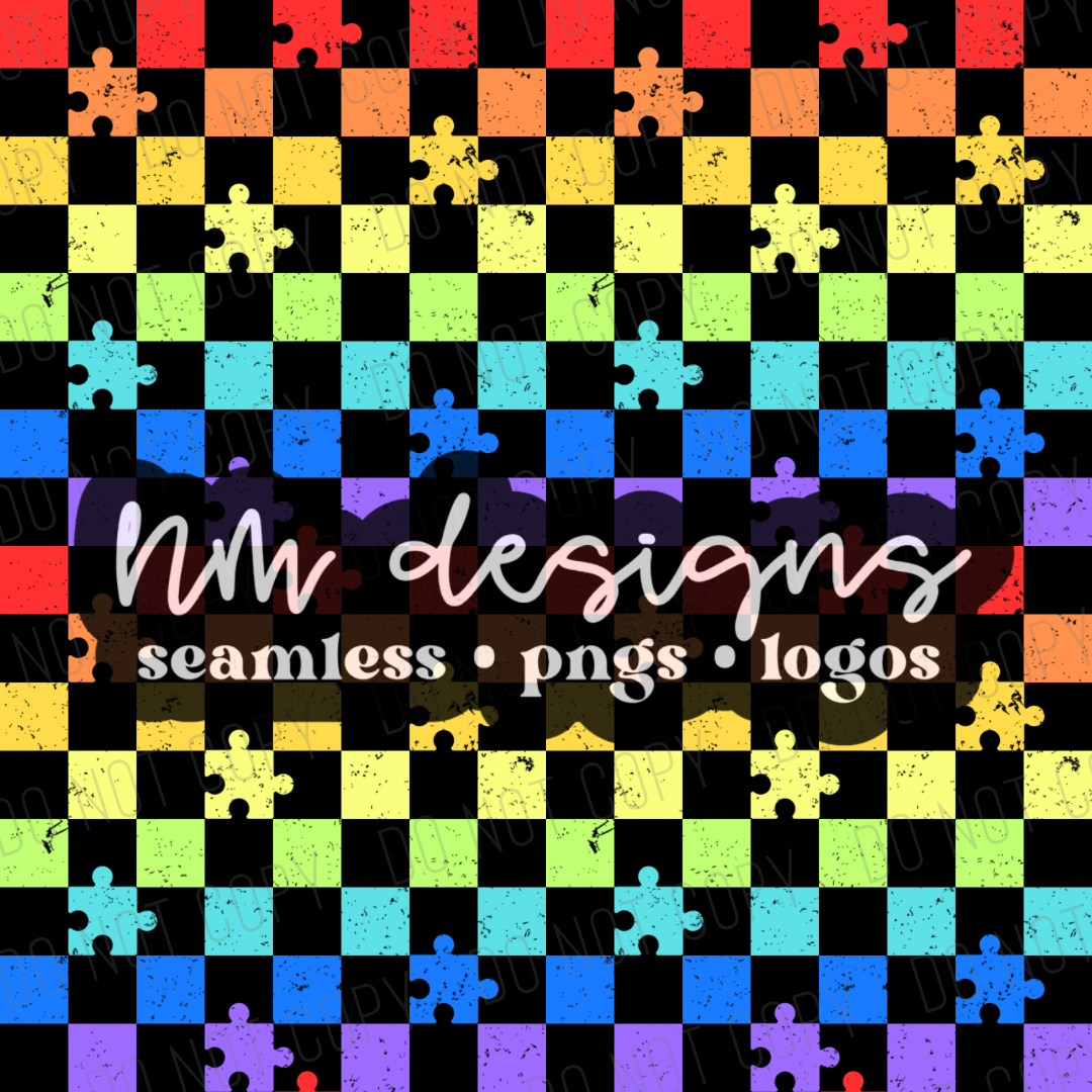 autism awareness checks (black)