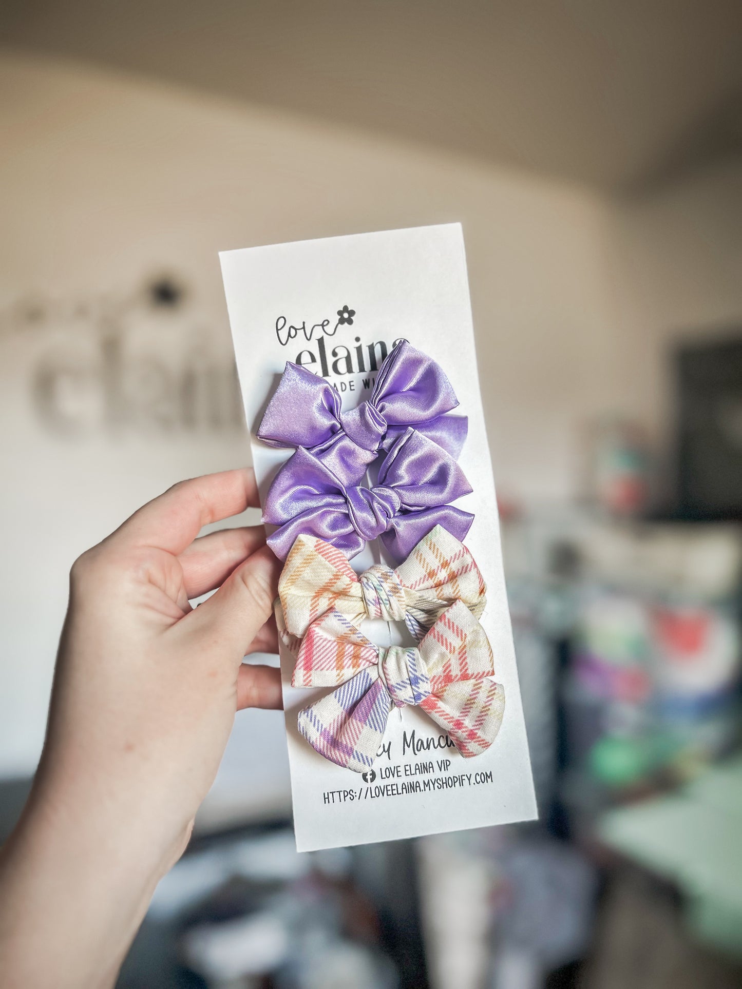 easter plaid 2.5” pinwheel clips