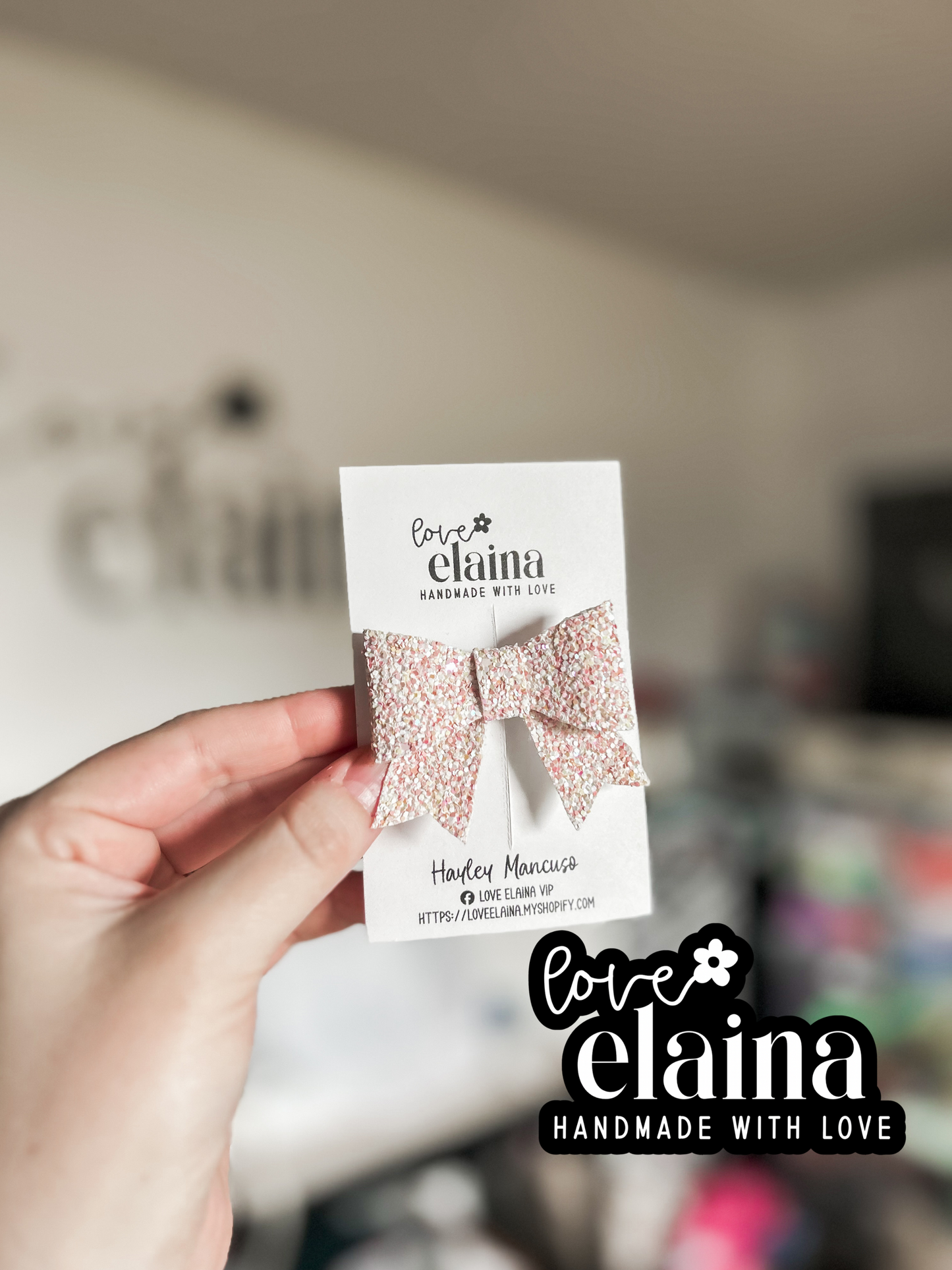 mini faux leather clip