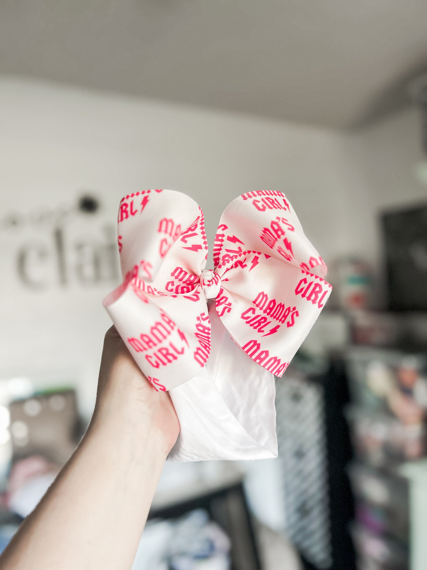 large ribbon bow on band