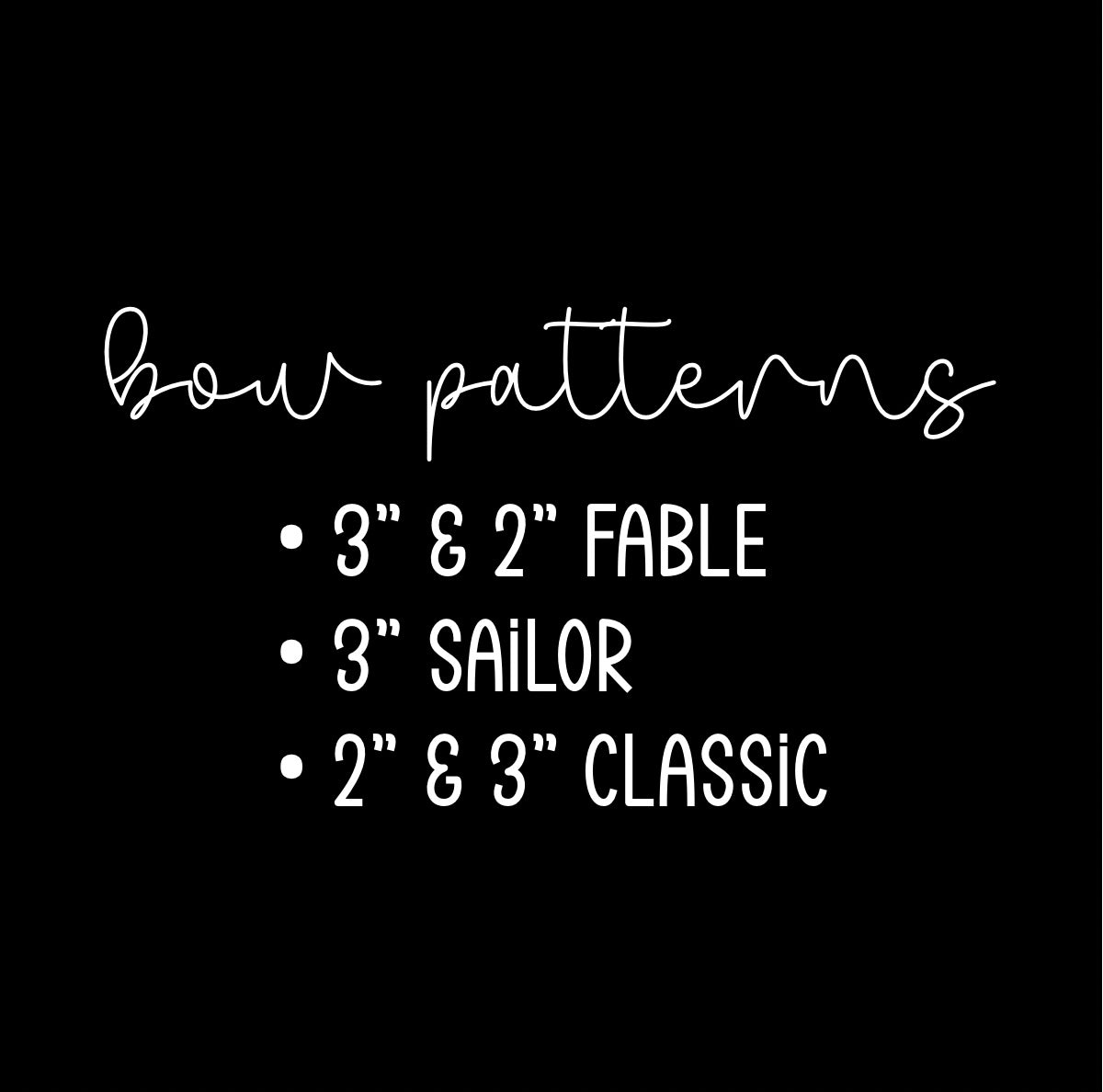 bow patterns- digital download
