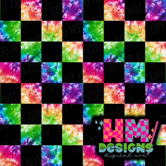 tie dye checkered