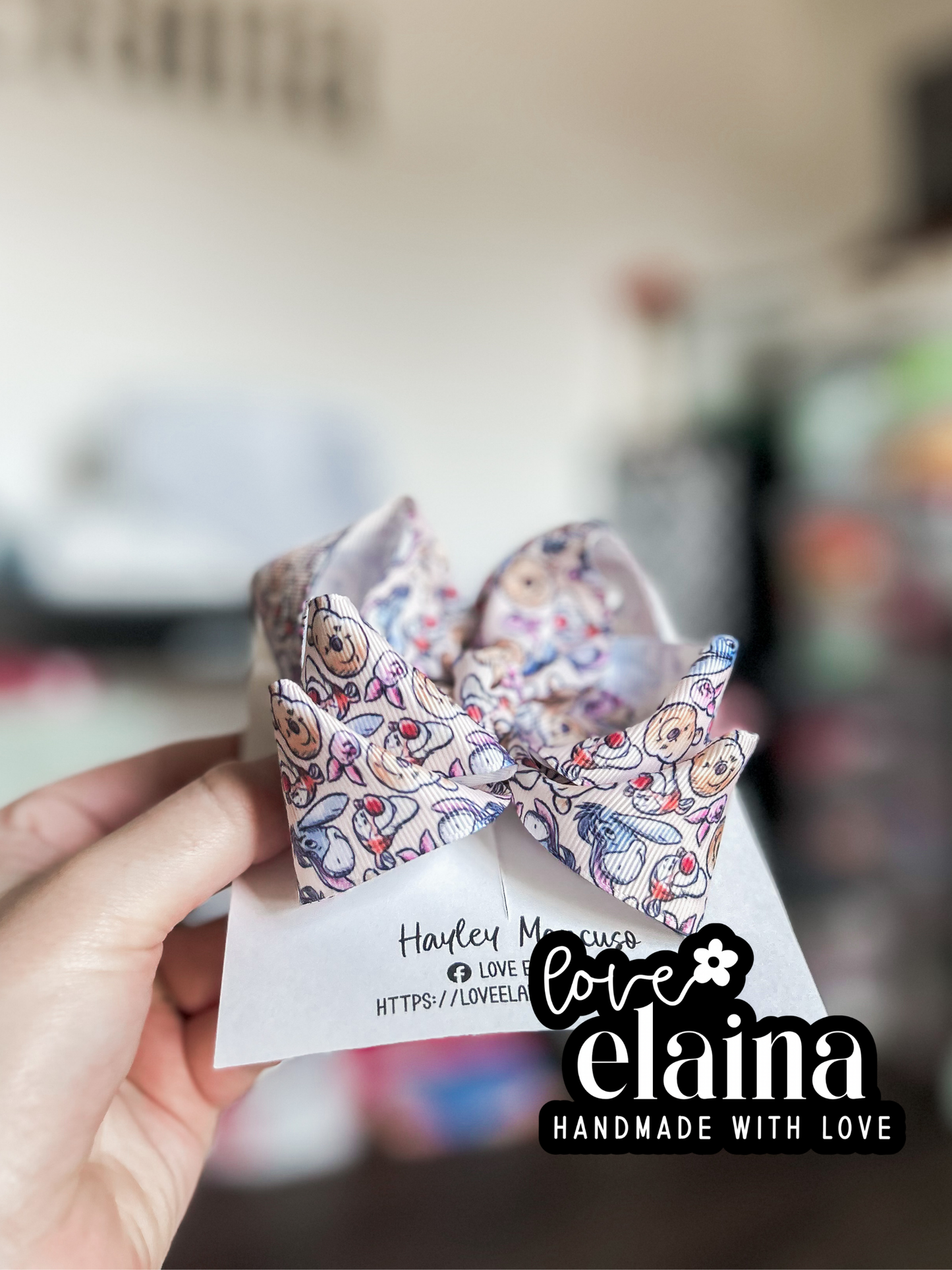 bear stacked ribbon clip 5”
