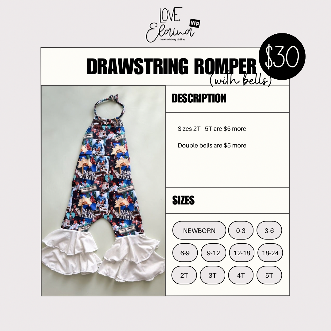 Drawstring Romper (with bells)