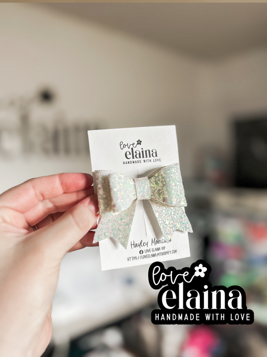 stacked mini faux leather clip