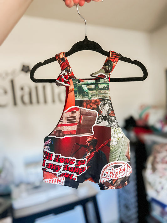 newborn knotted shortie overalls