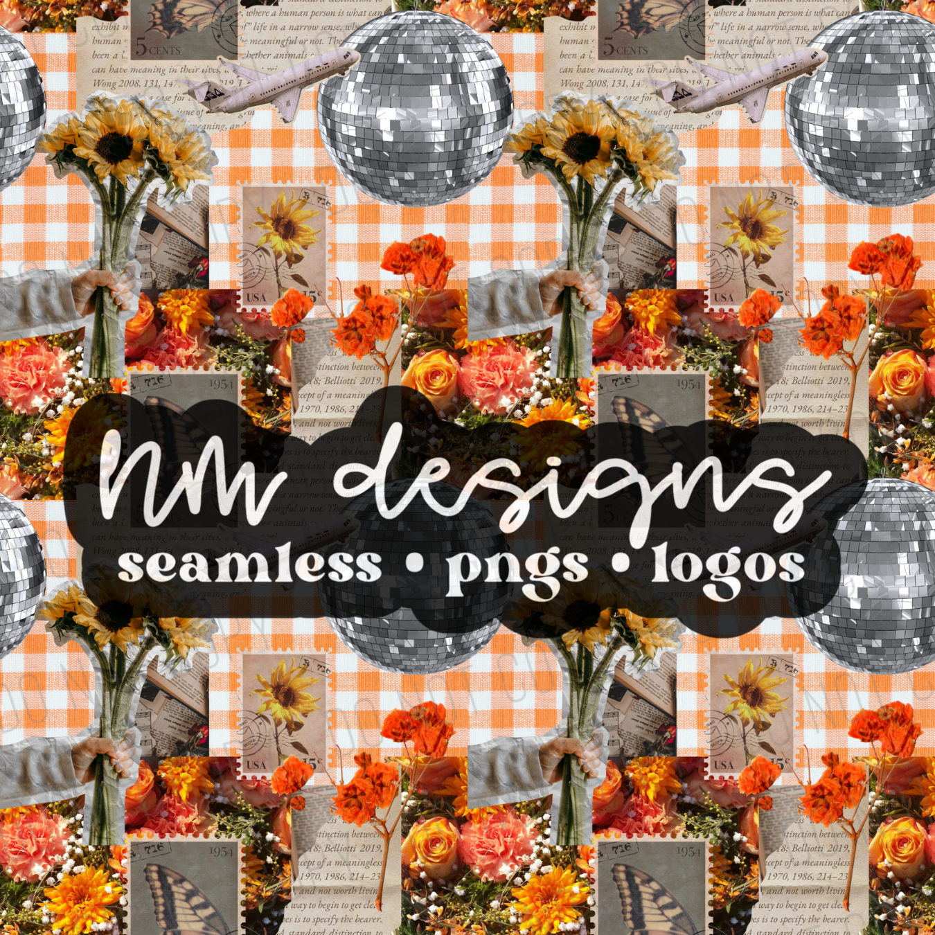 orange disco collage