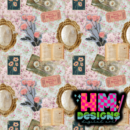 vintage book collage