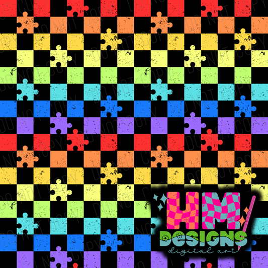 autism awareness checks (black)