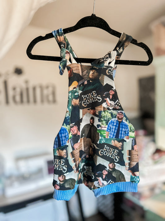 3-6 shortie knotted overalls