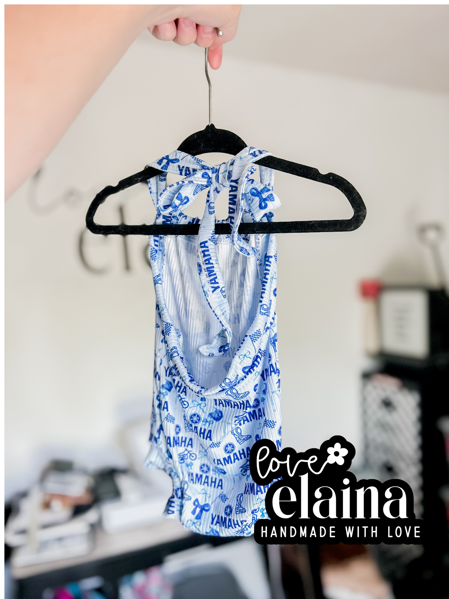 0-3 halter romper w/ snaps