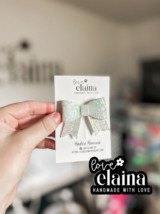 mini faux leather clip