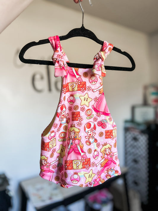 0-3 knotted shortie overalls