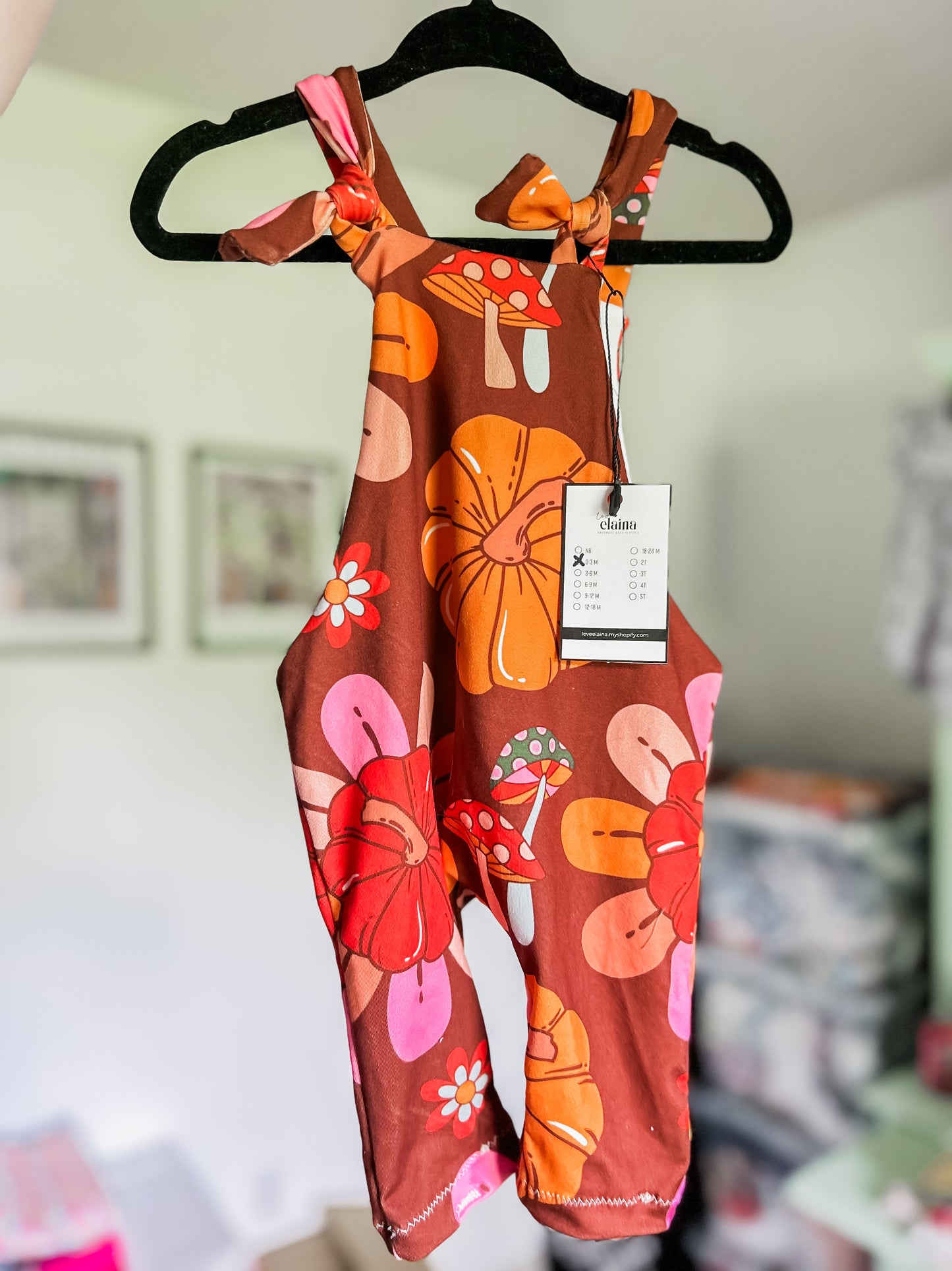 pumpkin knotted overalls 0-3