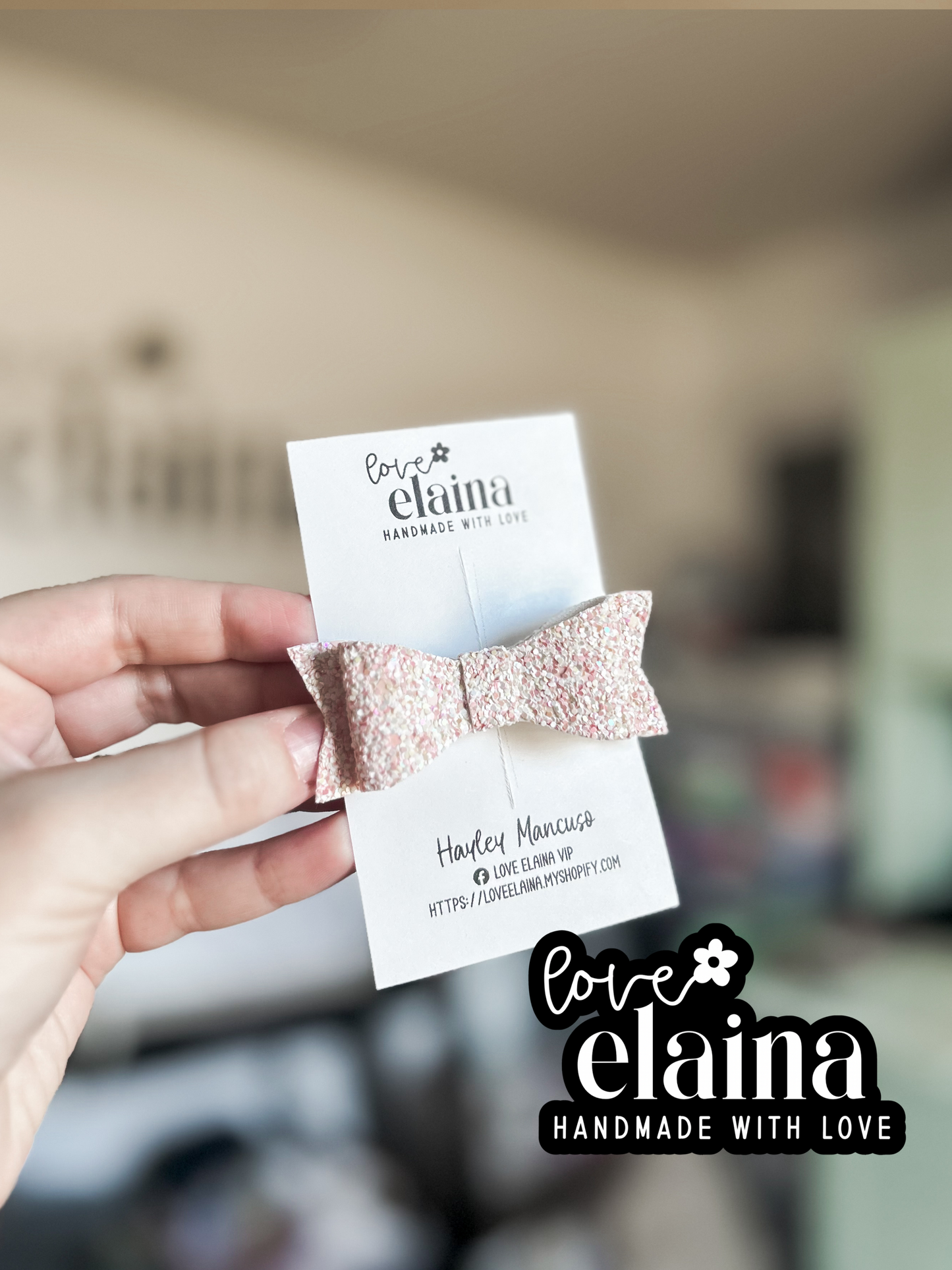 mini faux leather clip