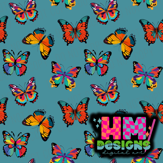 butterflies (teal)