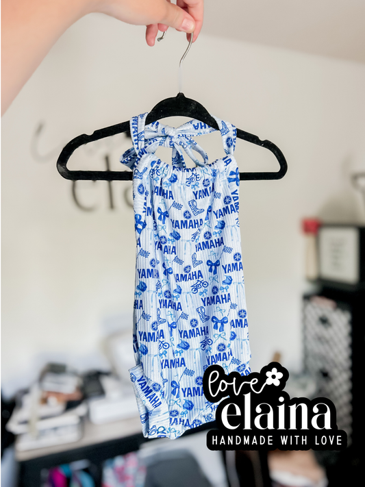 0-3 halter romper w/ snaps
