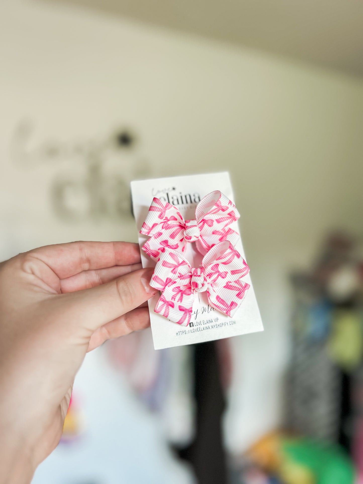 pink mini ribbon bow
