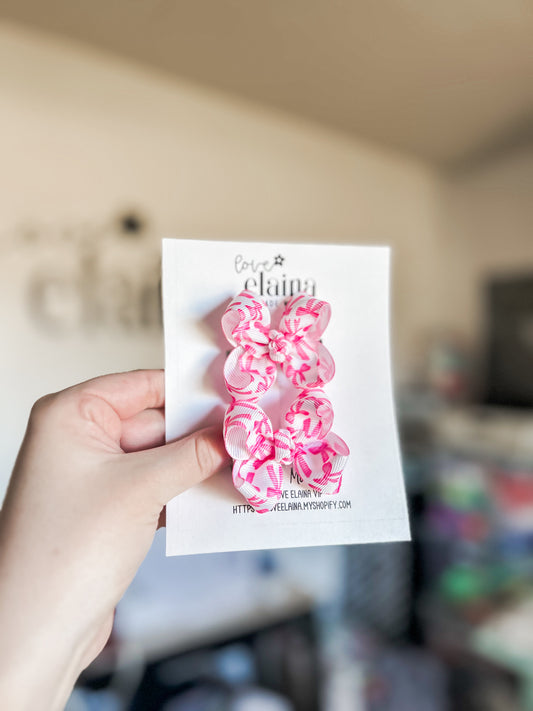 MTO pink mini ribbon bow